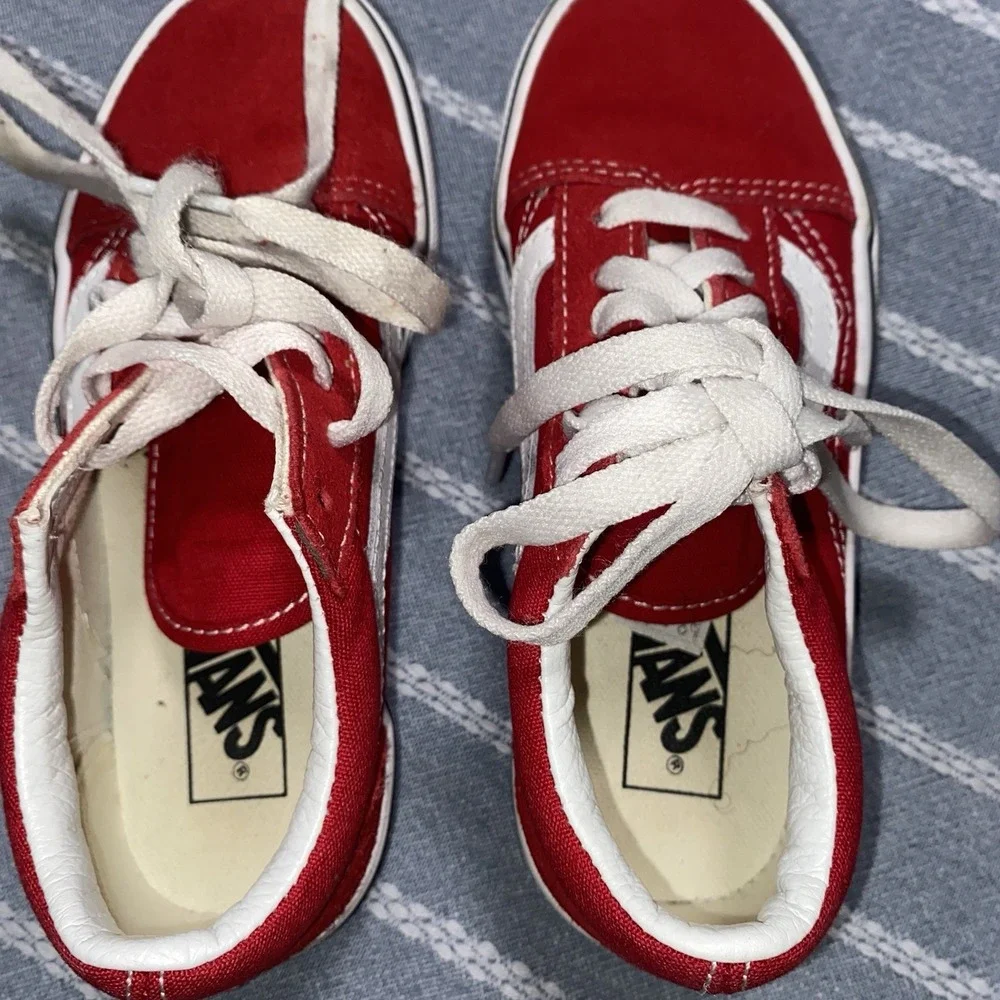 Vans Kids 13 Red Lace Up Old Skill Skate‎ Shoes Unisex